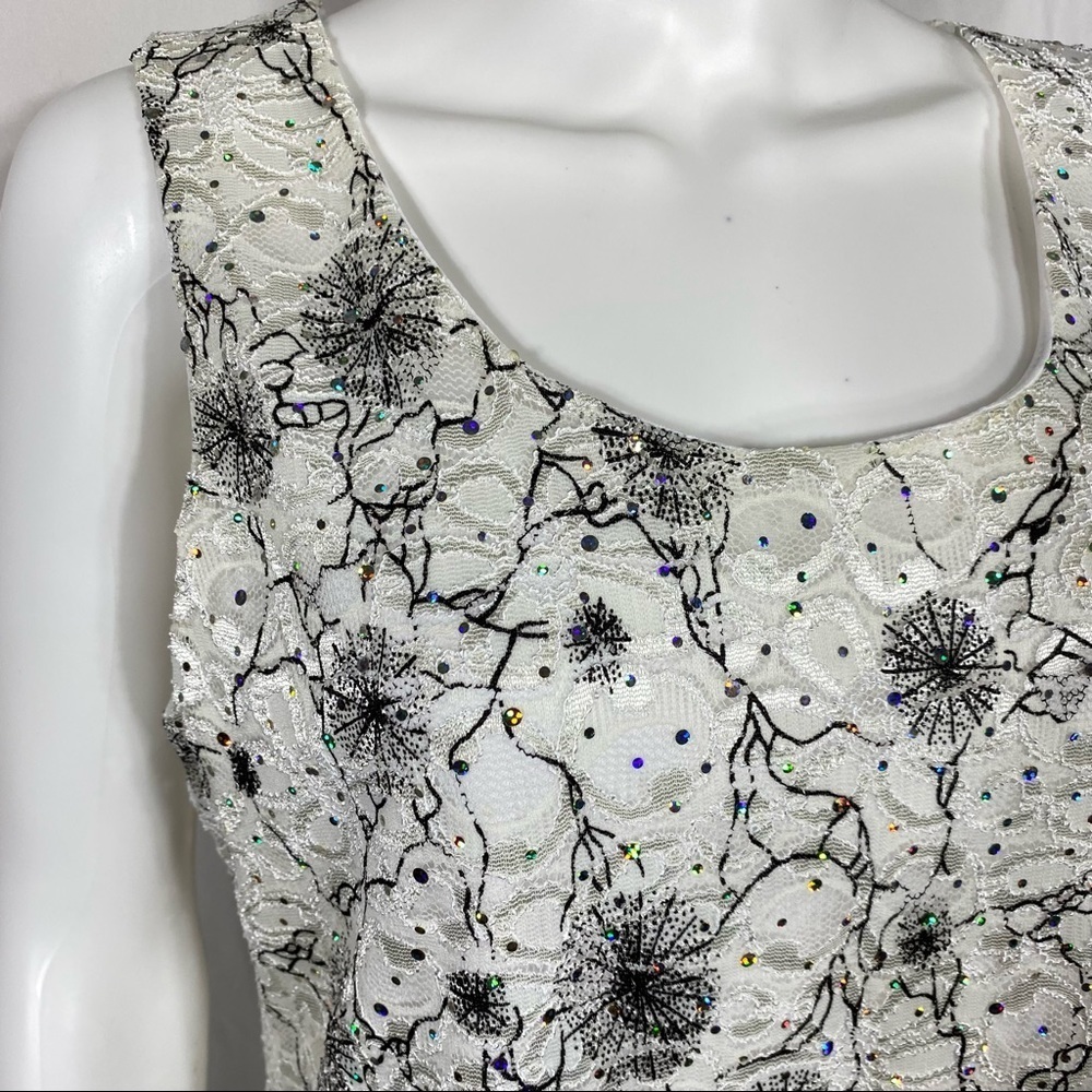 R&M Richards 2PC Rhinestone & Lace Sleeveless Special Event Top & Jacket - Picture 10 of 14